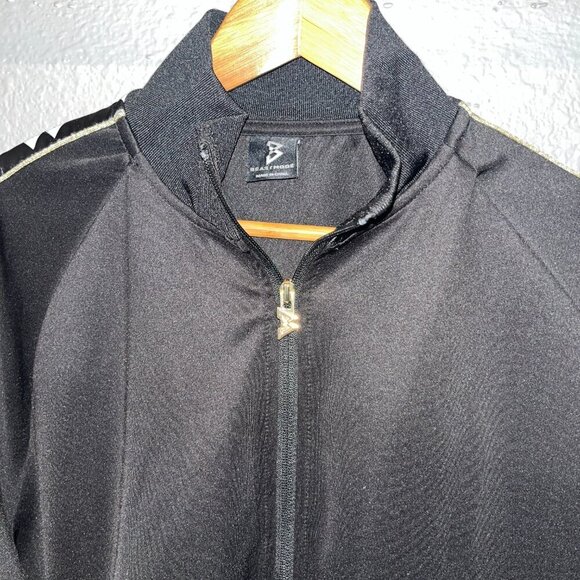 BEAST MODE Marshawn Lynch Men's Black Full Zip Track Jacket Logo Banner Sleeves - Picture 2 of 8